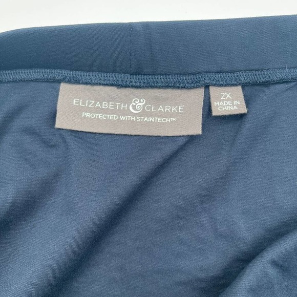 Elizabeth & Clarke Womens A Line Skirt Blue Midi Asymmetric Hem Plus 2X New‎ - Picture 5 of 7